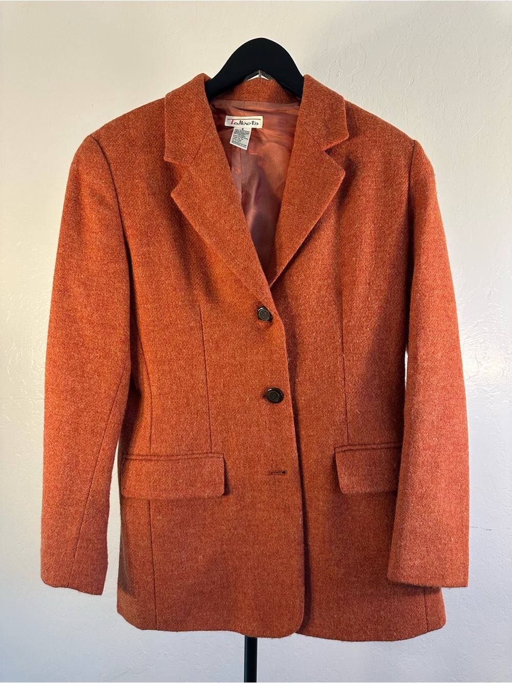 Talbots Rust Orange Wool-Blend Blazer Jacket